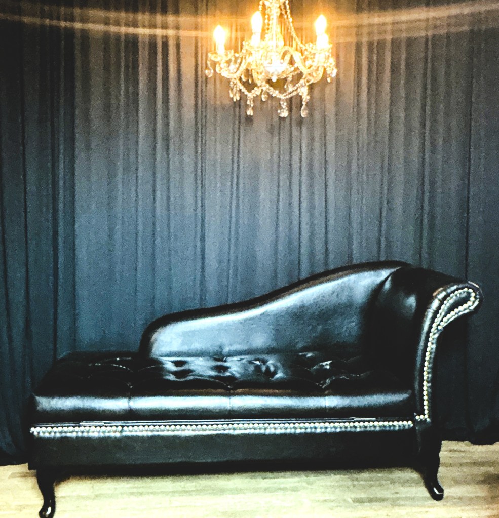 Black Leather Chaise