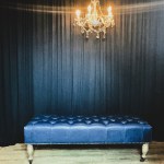 Vintage Blue Leather Bench