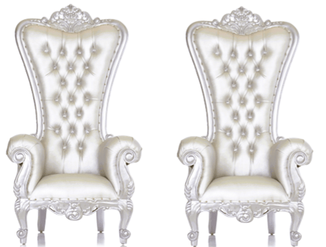 Deux Silver Throne Chairs