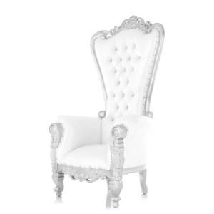 Silver Queen Throne Chair Side View