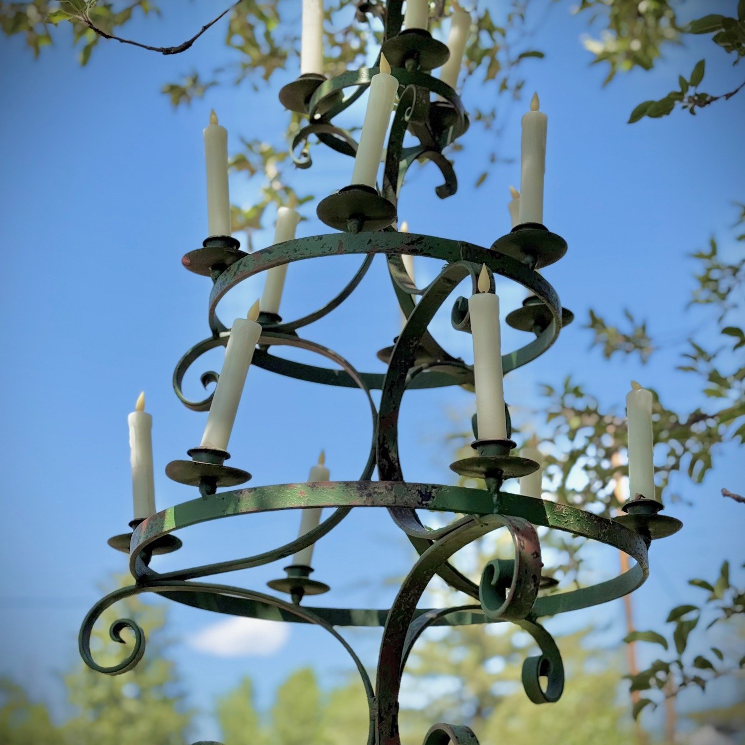 XL Green Iron Chandelier